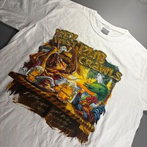 Key West Pub Crawls‎ T Shirt Port & Company Medium Lobster Rooster